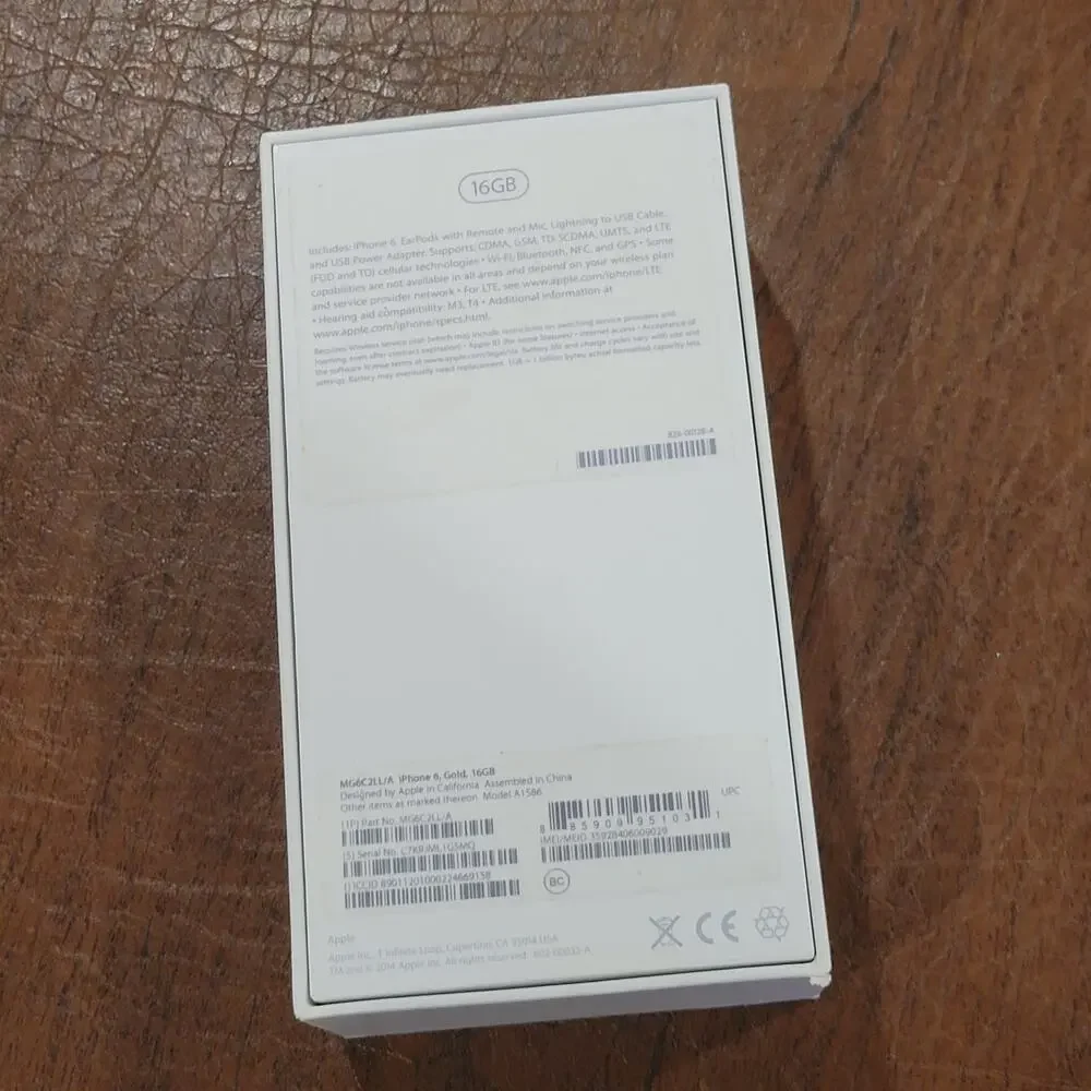 Box only Apple iPhone 6 Gold 16GB A1586 Empty box only